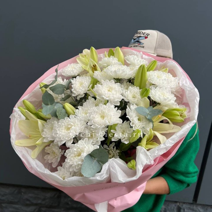  Букет  хризантемы и лилии в Калининграде