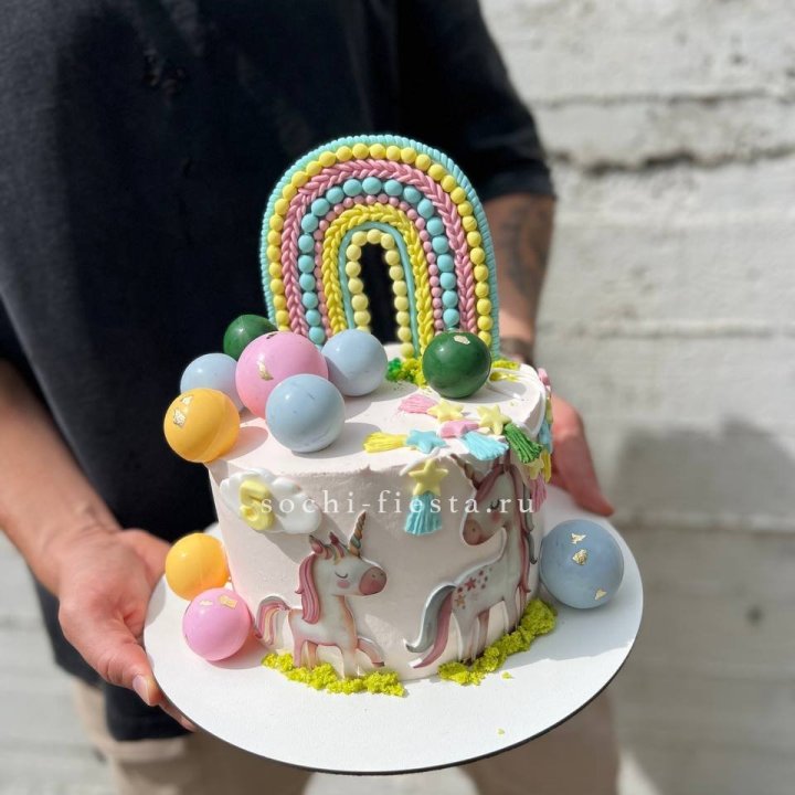Торт "Радуга с единорогом" в Калининграде