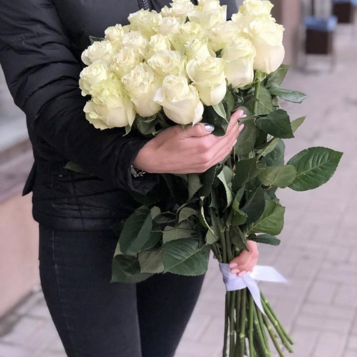 Голландские розы белые в Калининграде
