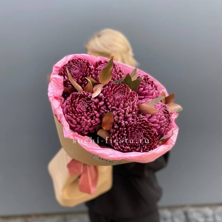 7 Хризантем Бигуди в золоте в Калининграде