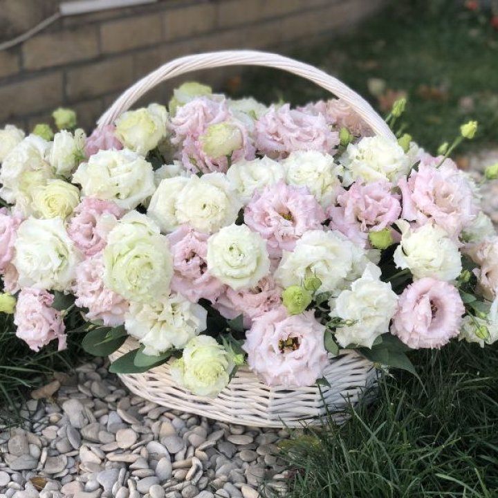 Корзина с эустомой в Калининграде