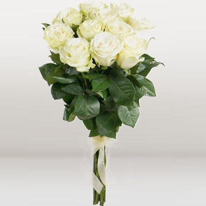 11 белых голландских роз в Калининграде