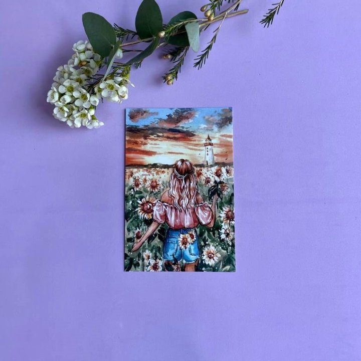 Открытка к букету "Подсолнух" в Калининграде