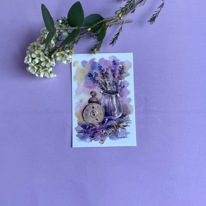 Открытка к букету "Часы" в Калининграде