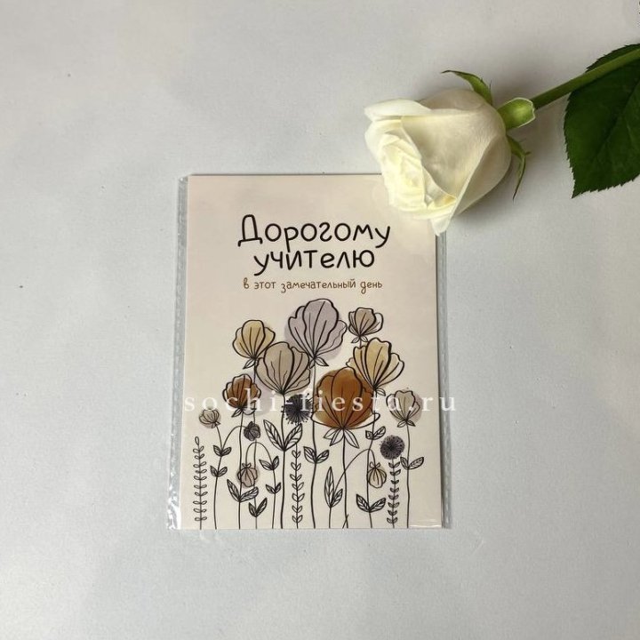 Открытка к букету "Дорогому учителю" в Калининграде