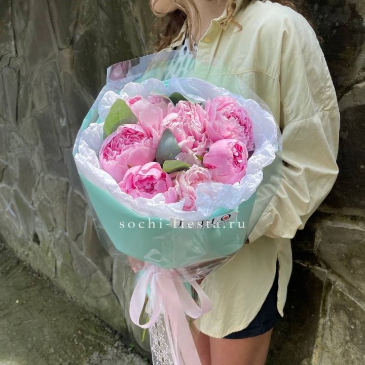 7 зефирных пионов в фоамиране в Калининграде