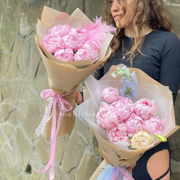 7 зефирных пионов  в Калининграде