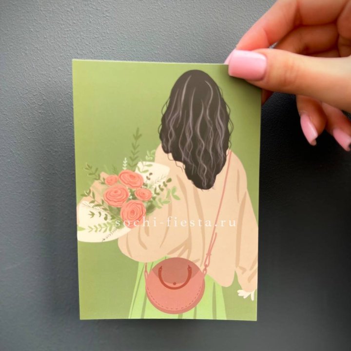 Открытка к букету "Потрясающая девушка" в Калининграде