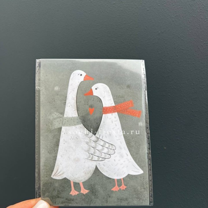 Открытка к букету "Гуси” в Калининграде