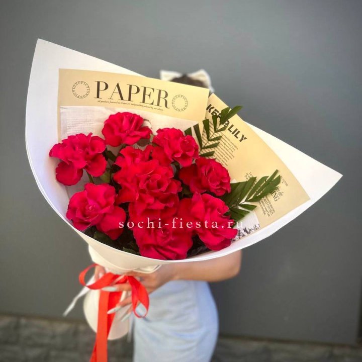 9 Красных французских роз Чико в Калининграде