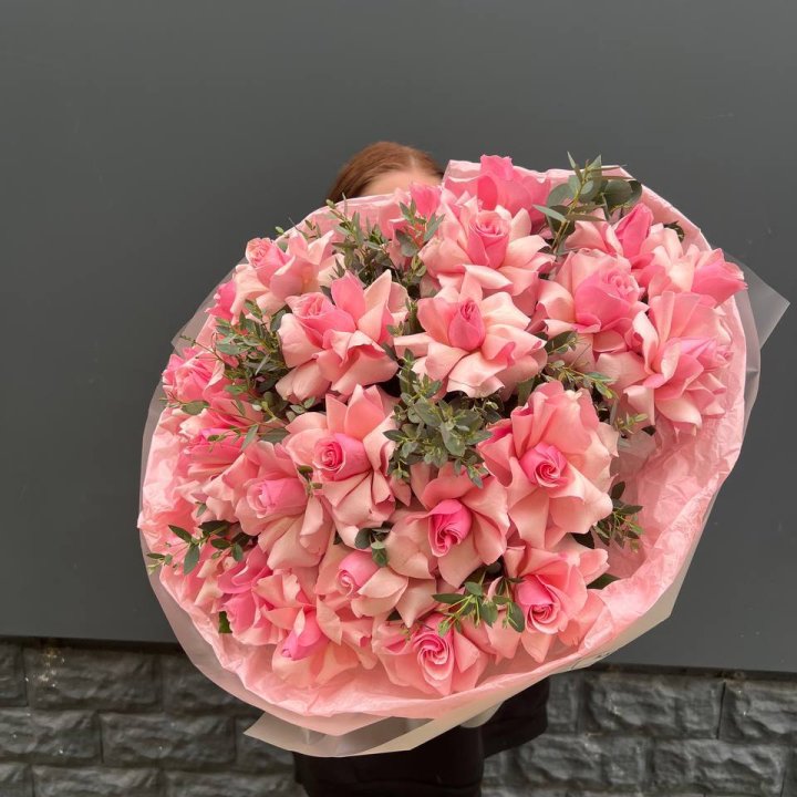  25 розовых французских роз в Калининграде