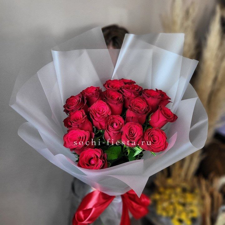 17 красных роз "Нет времени ждать" в Калининграде