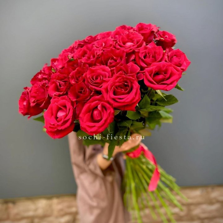 51 высокая красная роза в Калининграде