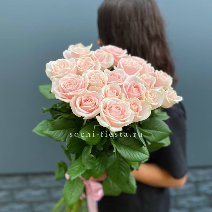 Высокие розовые розы в Калининграде