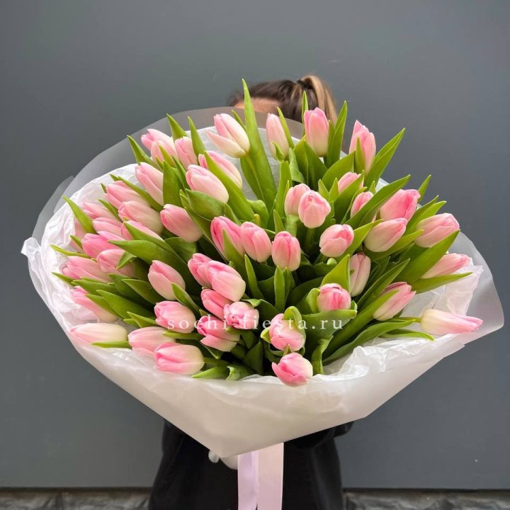 Букет тюльпанов нежно-розовых в Калининграде