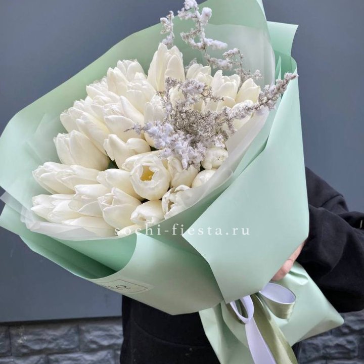 Букет белых тюльпанов "Бьянко" в Калининграде