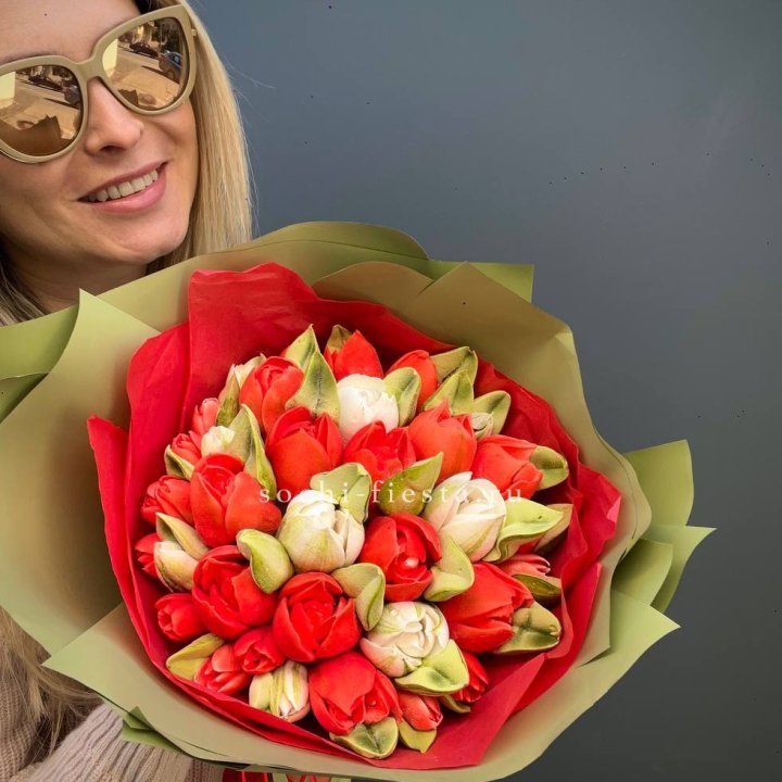 Зефирный букет из тюльпанов в Калининграде